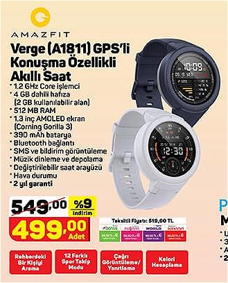 Amazfit Verge (A1811) GPS'li Konuşma Özellikli Saat image