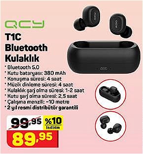 QCY T1C Bluetooth Kulaklık image