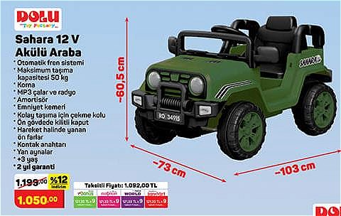 Dolu Sahara 12 V Akülü Araba image