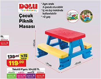 Dolu Çocuk Piknik Masası image