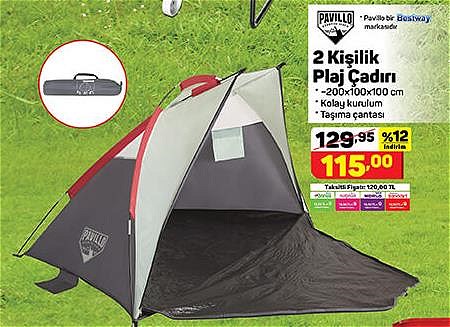 Bestway Pavillo 2 Kişilik Plaj Çadırı 200x100x100 cm image