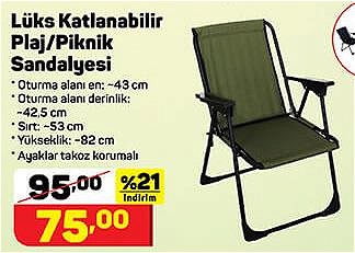 Lüks Katlanabilir Plaj/Piknik Sandalyesi image