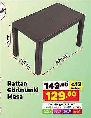 Rattan Görünümlü Masa image