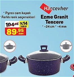 Hascevher Ezme Granit Tencere 24 cm 4 mm image