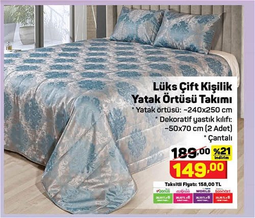 Lüks Çift Kişilik Yatak Örtüsü Takımı image