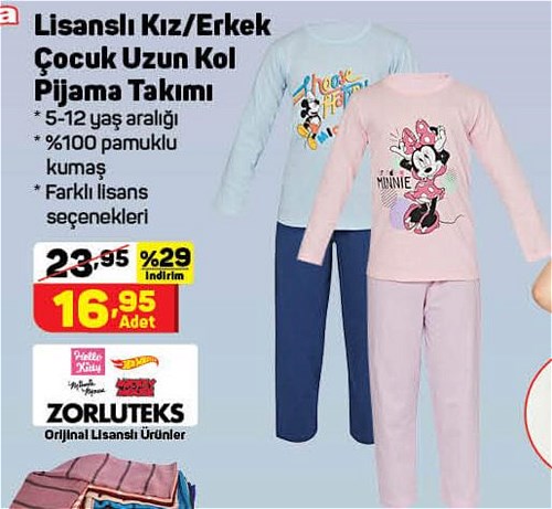 Lisanslı Kız/Erkek Çocuk Uzun Kol Pijama Takımı image