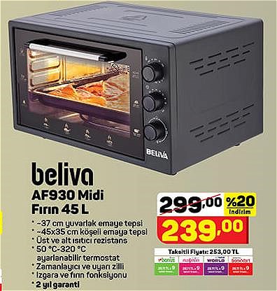 Beliva AF930 Midi Fırın 45 L image