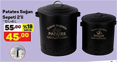 Patates Soğan Sepeti 2'li 12 L+6 L image