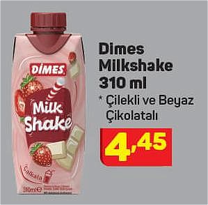 Dimes Milkshake 310 ml Çilekli ve Beyaz Çikolatalı image