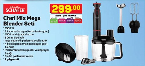 Schafer Chef Mix Mega Blender Seti 1500 W image