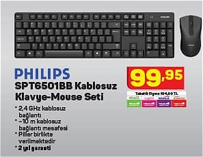 Philips SPT6501BB Kablosuz Klavye-Mouse Seti image