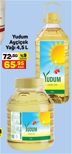 Yudum Ayçiçek Yağı 4,5 l image