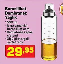 Borosilikat Damlatmaz Yağlık 500 ml image