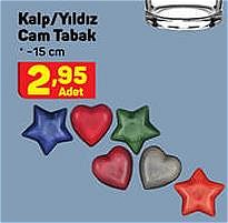 Kalp/Yıldız Cam Tabak 15 cm image