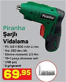 Piranha Şarjlı Vidalama 3,6 V  image