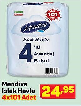 Mendiva Islak Havlu 4x101 Adet image