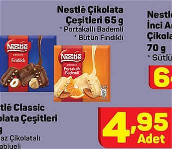 Nestle Çikolata Çeşitleri 65 g image