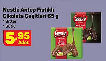 Nestle Antep Fıstıklı Çikolata Çeşitleri 65 g image