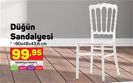 Düğün Sandalyesi 90x46x43,6 cm image