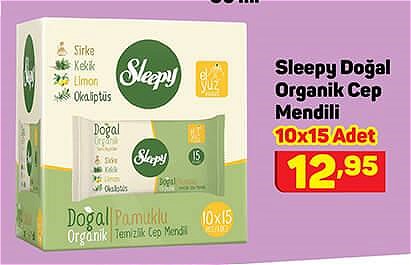 Sleepy Doğal Organik Cep Mendili 10x15 Adet image