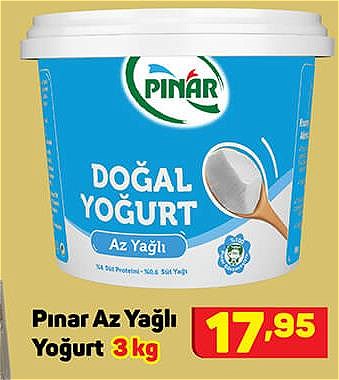 Pınar Az Yağlı Yoğurt 3 kg image