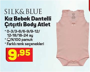 Silk&Blue Kız Bebek Dantelli Çıtçıtlı Body Atlet image