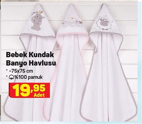 Bebek Kundak Banyo Havlusu 75x75 cm image