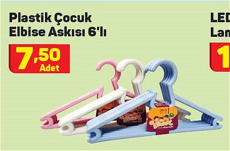 Plastik Çocuk Elbise Askısı 6'lı image