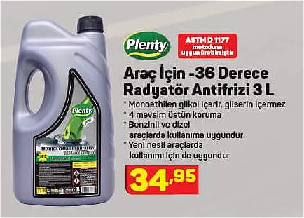 Plenty Araç İçi -36 Derece Radyatör Antifrizi 3 L image