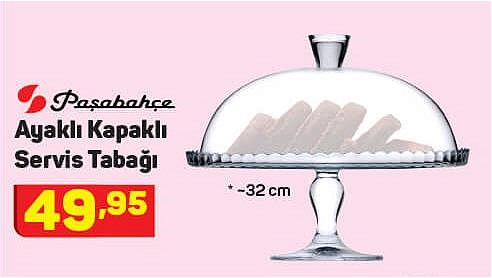 Paşabahçe Ayaklı Kapaklı Servis Tabağı  32 cm image