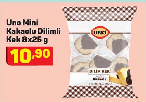 Uno Mini Kakaolu Dilimli Kek 8x25 g image