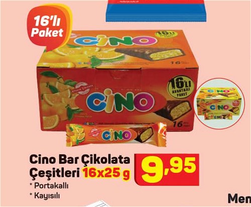 Cino Bar Çikolata Çeştleri 16x25 g image