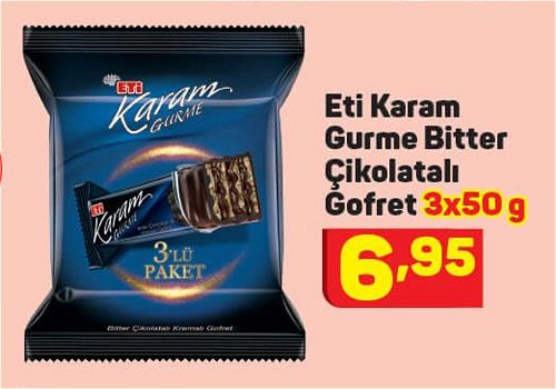 Eti Karam Gurme Bitter Çikolatalı Gofret 3x50 g image