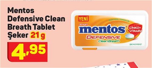 Mentos Defensive Clean Breath Tablet Şeker 21 g image