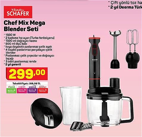 Schafer Chef Mix Mega Blender Seti 1500 W image