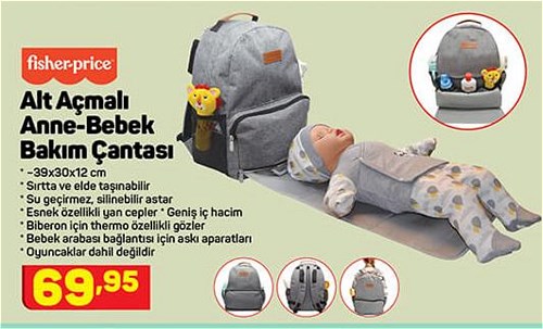 fisher price alt acmali anne bebek bakim cantasi indirimde market