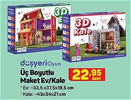 Düşyeri Oyun Üç Boyutlu Maket Ev/Kale image