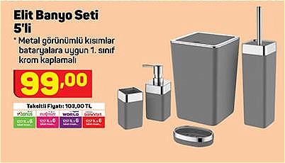 Elit Banyo Seti 5'li | İndirimde Market