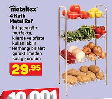 Metaltex 4 Katlı Metal Raf image