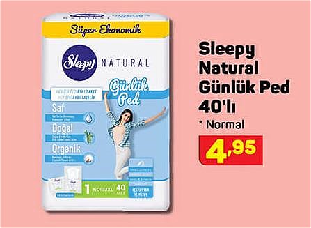 Sleepy Natural Günlük Ped 40'lı image