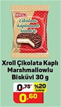 Xroll Çikolata Kaplı Marshmallowlu Bisküvi 30 g image