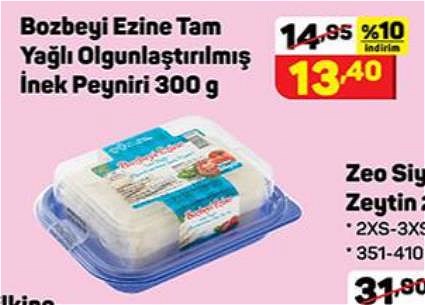 Bozbeyi Ezine Tam Yağlı Olgunlaştırılmış İnek Peyniri 300 g image