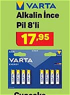 Varta Alkalin İnce Pil 8'li image