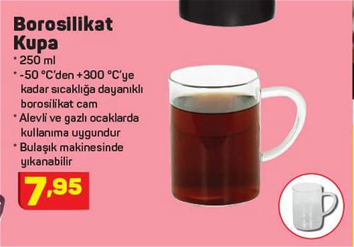Borosilikat Kupa 250 ml image