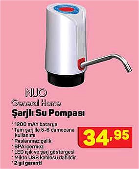 Nuo General Home Şarjlı Su Pompası 1200 mAh image