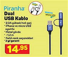 Piranha Dual USB Kablo image