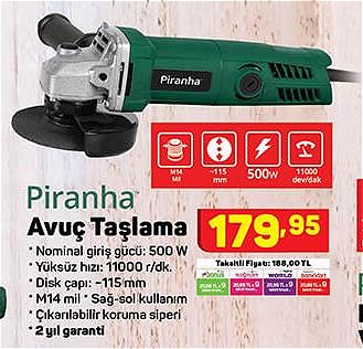 Piranha Avuç Taşlama 500 W image