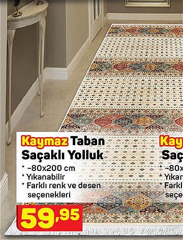 Kaymaz Taban Saçaklı Yolluk 80x200 cm image