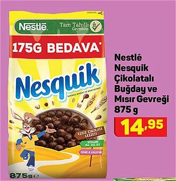 Nestle Nesquik Çikolatalı Buğday ve Mısır Gevreği 875 g image