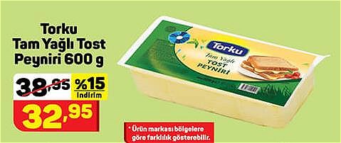 Torku Tam Yağlı Tost Peyniri 600 g image